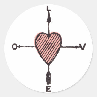 Love Heart Compass Sticker