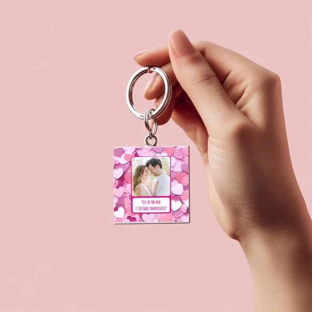 Love Heart Confetti I Text Back Acrylic  Key Ring (Creator Uploaded)