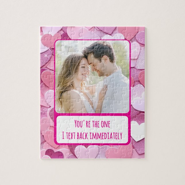 Love Heart Confetti I Text Back Jigsaw Puzzle (Vertical)