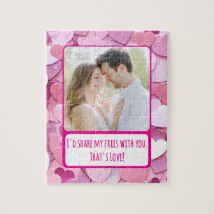 Love Heart Confetti Share My Fries Jigsaw Puzzle