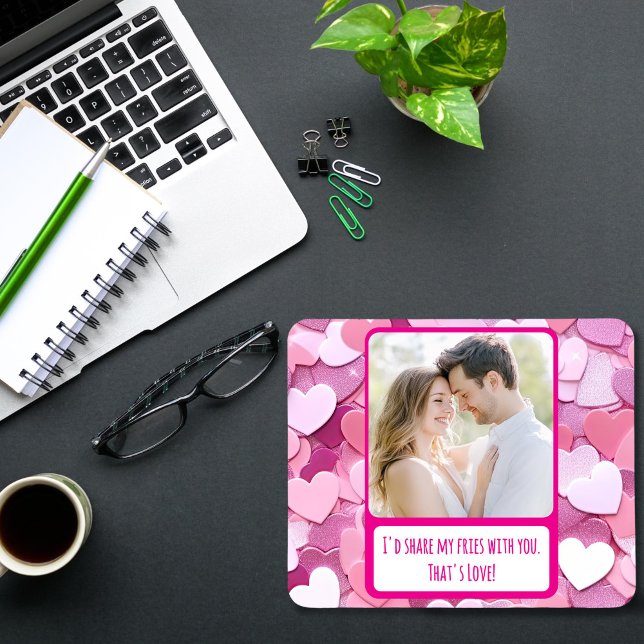 Love Heart Confetti Share My Fries Mouse Pad (Creator Uploaded)
