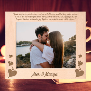 Love Heart Couples Anniversary Gift Wooden Etched