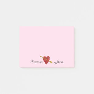 Love Heart Couples Names Post-it® Notes