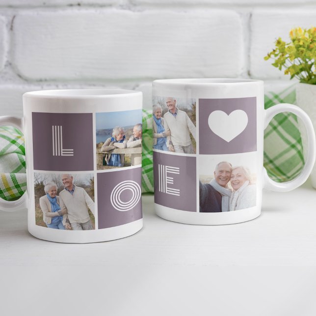 Love Heart Custom Photo Collage Coffee Mug (Creator Uploaded)