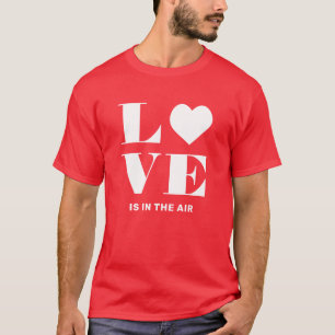 Love Heart Custom Text Valentines Day Couple Group T-Shirt