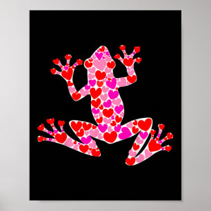 Love Heart Cute Frog Lover Couple Happy Valentines Poster