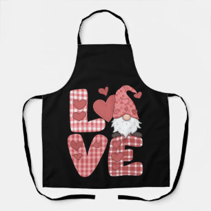 Love Heart Cute Gnome Valentine's Day Apron