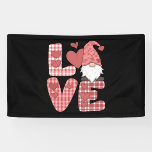 Love Heart Cute Gnome Valentine's Day Banner