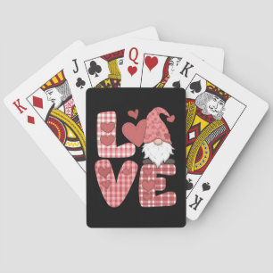 Love Heart Cute Gnome Valentine's Day Playing Cards