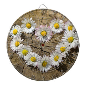 Love Heart Daisies Dartboard