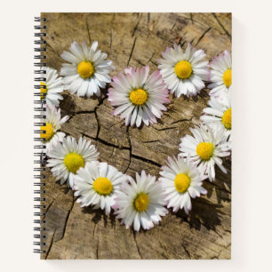 Love Heart Daisies Notebook