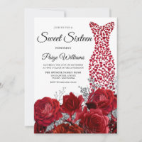 Love Heart Dress Red Roses Sweet 16 Party