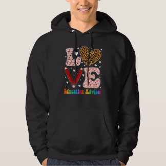 Love Heart Education Advisor Leopard Plaid Valenti Hoodie