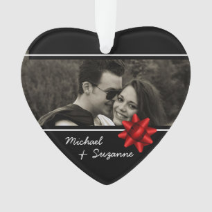 Love Heart Elegant Custom Photo Ornament
