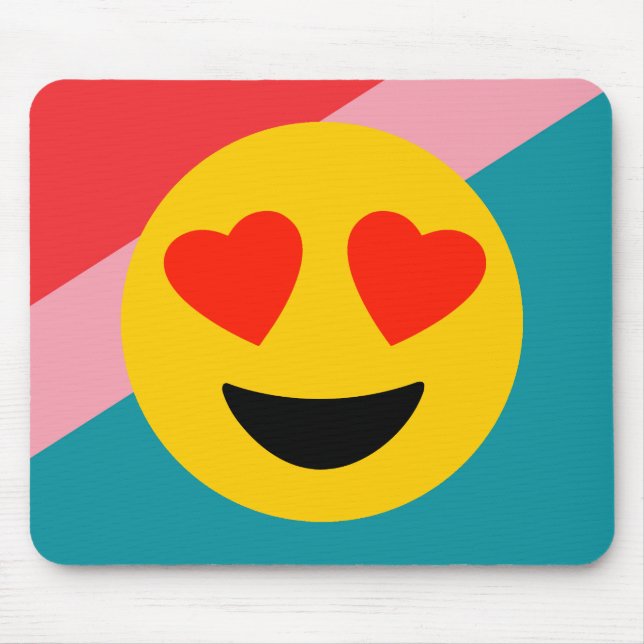 Love Heart Emoji On Stripes Mousepad (Front)