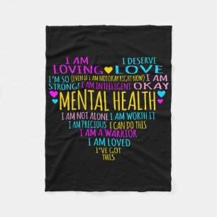 Love Heart Facts Mental Health Awareness Supporter Fleece Blanket