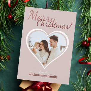 Love Heart Family Photo Christmas Holiday Card