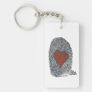 love heart fingerprint keyring