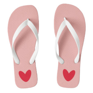 Love Heart Flip Flops Beach Footwear