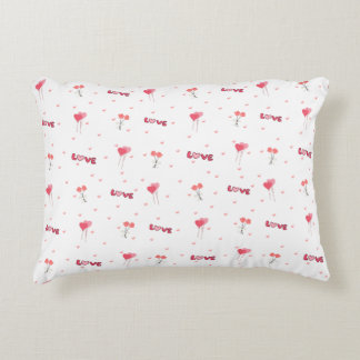 Love Heart Flower Accent Pillow
