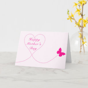 Love Heart Flying Butterfly Mother's Day Card