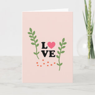 Love Heart Foliage Design Card