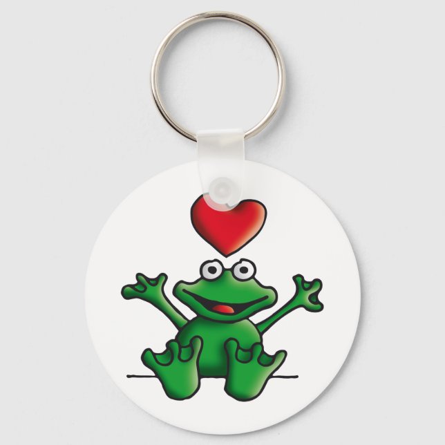 love heart frog key ring (Front)