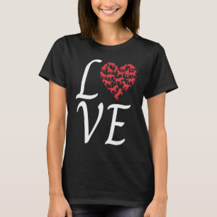 Love Heart Full Of Horses Womens Girls Graphic T-Shirt