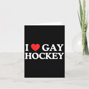 Love Heart Gay Hockey Unhinged Gay Pride Parade Card