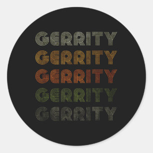 Love Heart Gerrity Tee Grunge Vintage Style Black Classic Round Sticker