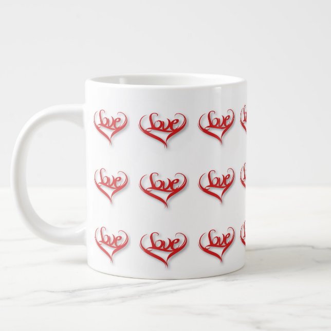 Love Heart Giant Coffee Mug  (Left)