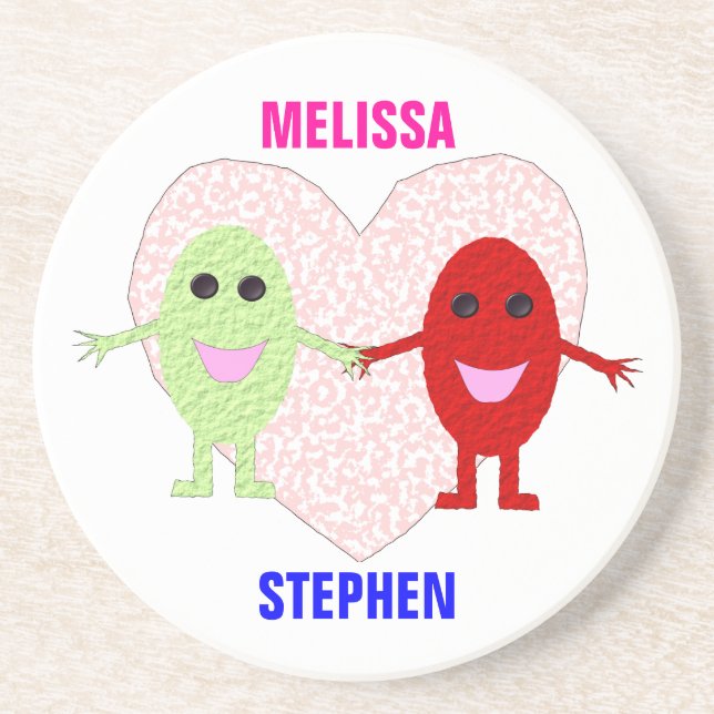 Love Heart Grapes Custom Coasters (Front)