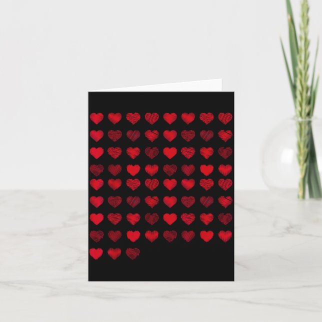 Love Heart Graphic 67 Hearts Pattern 67 Valentines Card (Front)