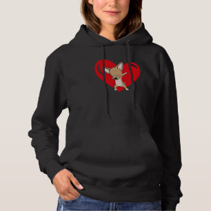 Love Heart Graphic Valentine's Day Chihuahua Boys Hoodie