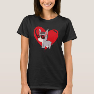 Love Heart Graphic Valentine's Day Donkey Boys Kid T-Shirt