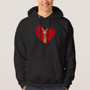 Love Heart Graphic Valentine's Day Giraffe Boys Ki Hoodie