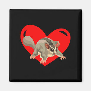Love Heart Graphic Valentines Day Sugar Glider Bo Magnet