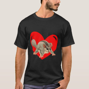 Love Heart Graphic Valentines Day Sugar Glider Bo  T-Shirt