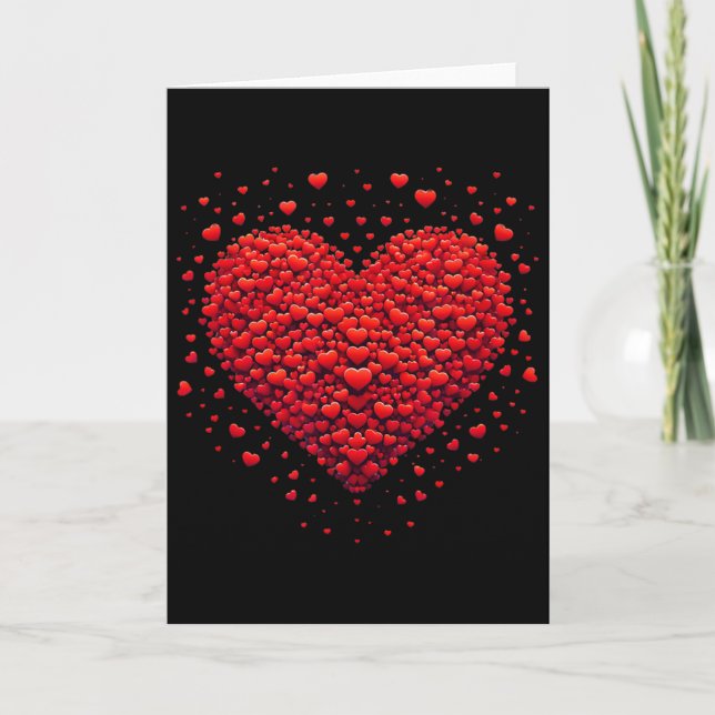 Love Heart Graphic Valentine's Day Valentine Women Card (Front)