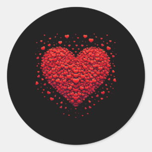 Love Heart Graphic Valentine's Day Valentine Women Classic Round Sticker