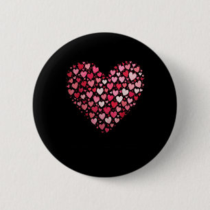 Love Heart Graphic Valentines Day Womens Girls Boy 6 Cm Round Badge