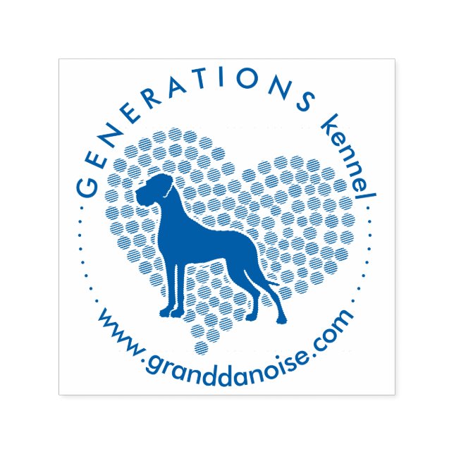 Love Heart Great Dane Stamps (Design)