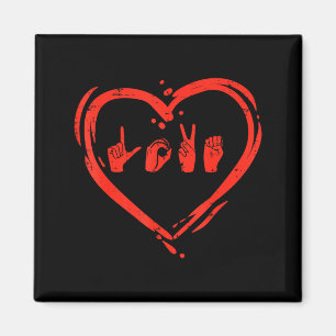 Love Heart Hand Sign Language Valentines Asl Deaf Magnet