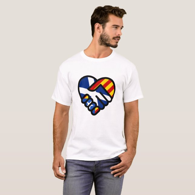 LOVE HEART HANDS - INDY 4 SCOTLAND AND CATALONIA T-Shirt (Front Full)