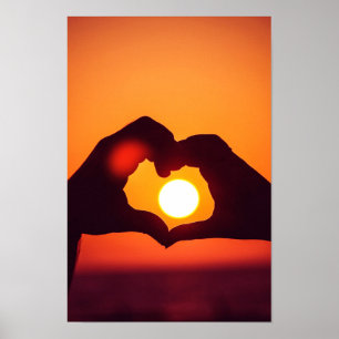 Love Heart Hands Symbol Poster