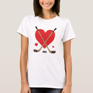 Love Heart Hockey Sticks Women's T-Shirt