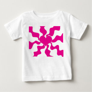 Love Heart in Magenta and White Baby T-Shirt