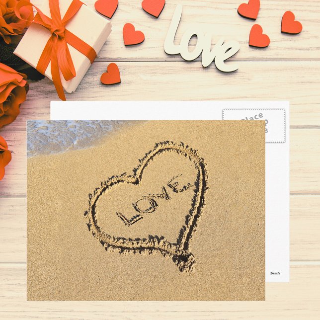 Love Heart in the Sand Postcard (Love Heart in the Sand Postcard)