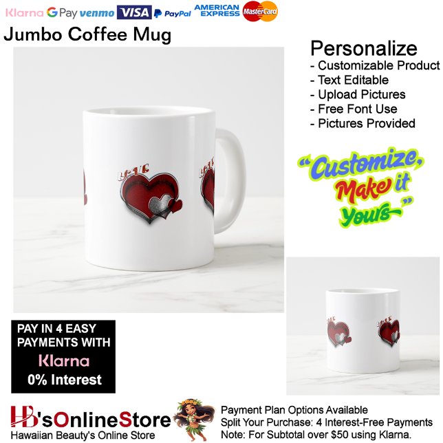 Love Heart Jumbo Coffee Mug with White Background (Love Heart Jumbo Coffee Mug with White Background.
)