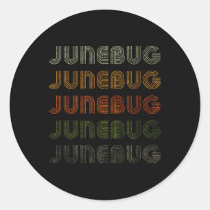 Love Heart Junebug Tee Grunge Vintage Style Black Classic Round Sticker